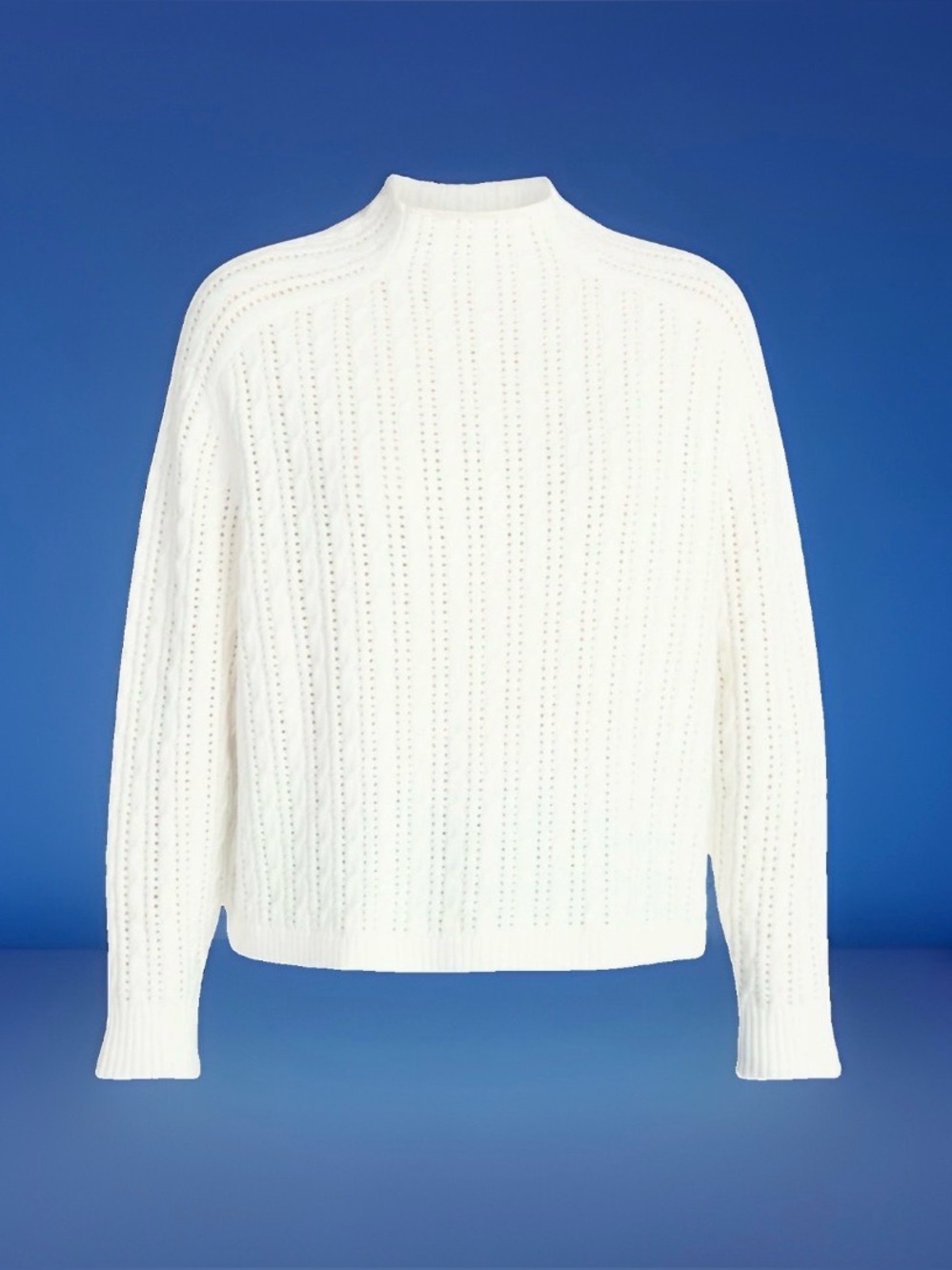 NWT Time and Tru Cream Open-Stitch Mock Neck Sweater Size XL 16-18 SOFT Casual